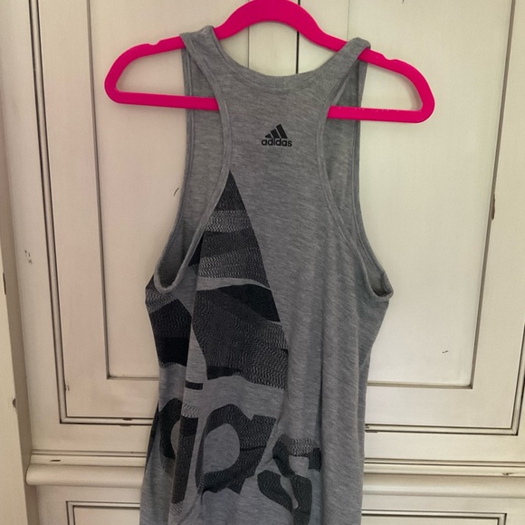 Adidas Tank Tops ( 4) in Grey with black lettering. 2 Size S and 2 Size XS - Picture 2 of 3